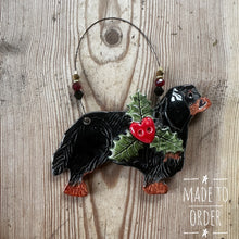 Load image into Gallery viewer, Festive Black & Tan King Charles Cavalier