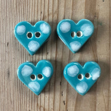 Load image into Gallery viewer, Single Small Spotty Heart Buttons 22mm