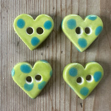 Load image into Gallery viewer, Single Small Spotty Heart Buttons 22mm