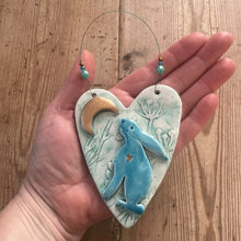 Load image into Gallery viewer, Moon Gazing Hare Heart Decoration