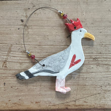 Load image into Gallery viewer, Decorative seagull-shaped decoration on a wooden surface