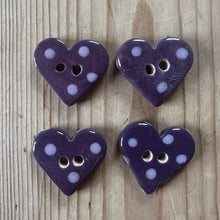 Load image into Gallery viewer, Single Small Spotty Heart Buttons 22mm