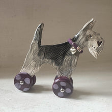 Load image into Gallery viewer, Grey Schnauzer "Woofs on Wheels"