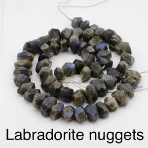 Labradorite nugget strand of beads