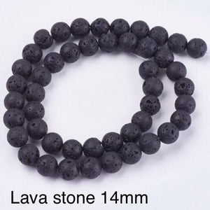 Lava Beads - Black 14mm