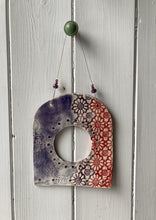 Load image into Gallery viewer, Ceramic weaving frame purple and red