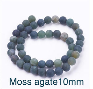 Moss Agate Frosted 10mm