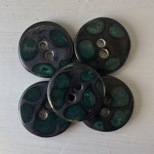 Load image into Gallery viewer, Pewter & Mint Polka Dot 3cm Button