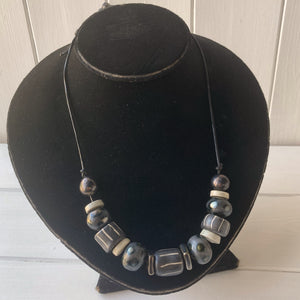 Charcoal Chunky Beaded Necklace