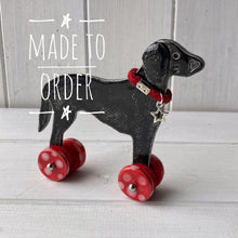 Load image into Gallery viewer, Black Curly Retriever "Woof on Wheels"