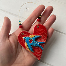 Load image into Gallery viewer, Bluebird, love heart decoration