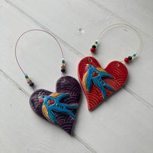 Load image into Gallery viewer, Bluebird, love heart decoration