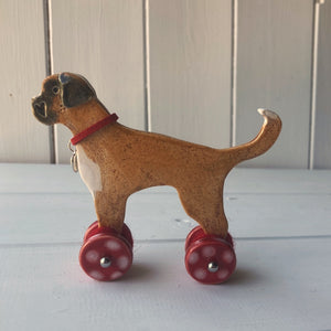 Boxer - Woof on Wheels - Ceramic Ornament