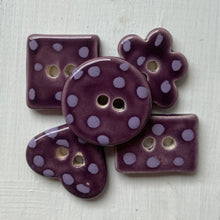 Load image into Gallery viewer, Purple & Lilac Polka Dot 3cm Buttons