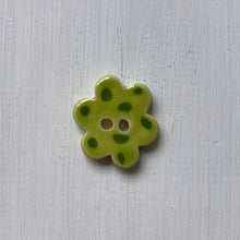 Load image into Gallery viewer, Lime &amp; Clover Polka Dot 3cm Buttons
