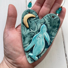 Load image into Gallery viewer, Moon Gazing Hare Heart Decoration