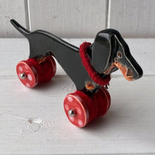 Load image into Gallery viewer, Black & Tan Dachshund "Woof on Wheels"