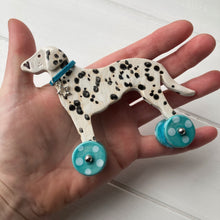 Load image into Gallery viewer, Dalmatian "Woof on Wheels"