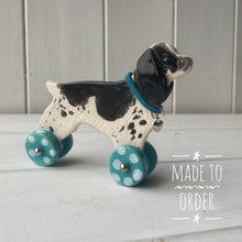 Load image into Gallery viewer, Spaniel Woof on Wheels (docked tail)