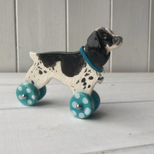 Load image into Gallery viewer, Spaniel Woof on Wheels (docked tail)
