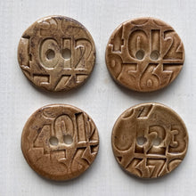 Load image into Gallery viewer, Number Embossed 3cm Button