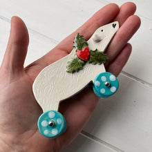 Load image into Gallery viewer, Festive Polar Bear on Wheels