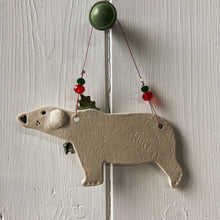 Load image into Gallery viewer, Festive Polar Bear Decoration
