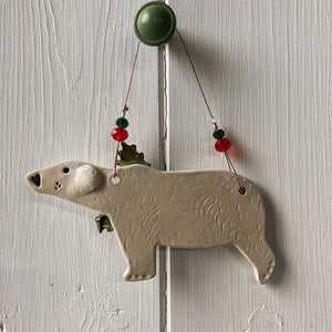 Festive Polar Bear Decoration