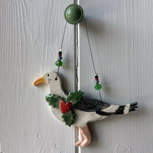 Load image into Gallery viewer, clay seagull Christmas decoration ornament