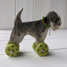 Load image into Gallery viewer, Grey Schnauzer "Woofs on Wheels"