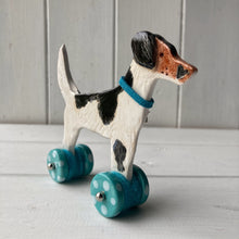 Load image into Gallery viewer, Tall Jack Russell "Woof on Wheels"