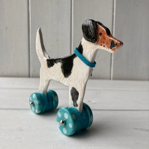 Tall Jack Russell "Woof on Wheels"