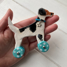 Load image into Gallery viewer, Tall Jack Russell "Woof on Wheels"