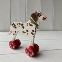 Load image into Gallery viewer, Liver Dalmatian "Woof on Wheels"