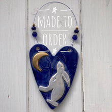 Load image into Gallery viewer, Moon Gazing Hare Heart Decoration