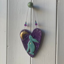 Load image into Gallery viewer, Moon Gazing Hare Heart Decoration