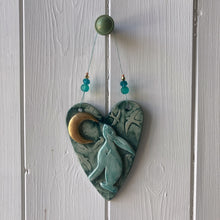 Load image into Gallery viewer, Moon Gazing Hare Heart Decoration