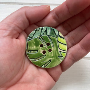 Tropical Embossed Palm 4.5cm Buttons