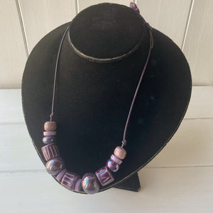 Purple Chunky Beaded Necklace