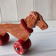 Load image into Gallery viewer, Red Dachshund "Woof on Wheels"