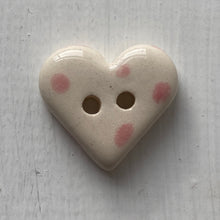 Load image into Gallery viewer, Single Small Spotty Heart Buttons 22mm

