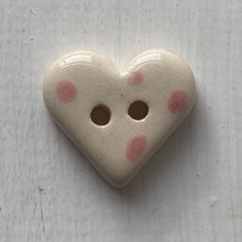 Load image into Gallery viewer, Single Small Spotty Heart Buttons 22mm