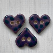 Load image into Gallery viewer, Single Small Spotty Heart Buttons 22mm