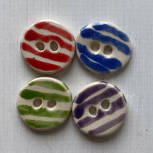 Load image into Gallery viewer, Single Striped Round 22mm Button