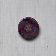 Load image into Gallery viewer, Purple & Aqua Polka Dot 3cm Buttons