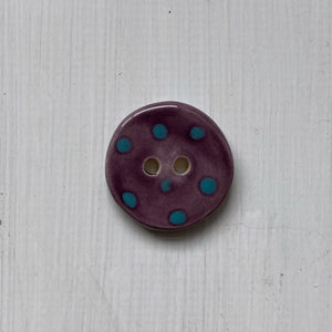 Purple & Aqua Polka Dot 3cm Buttons