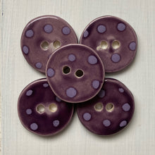 Load image into Gallery viewer, Purple & Lilac Polka Dot 3cm Buttons