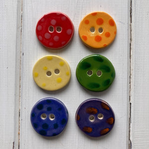 Standard Ceramic Button Rainbow Mix
