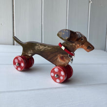 Load image into Gallery viewer, Wind Blown Dachshund "Woof on Wheels"