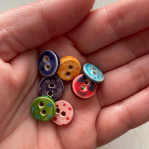 Single Tiny Round Ceramic Buttons 13mm
